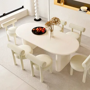Простой обеденный стол в стиле Арт Современный Скандинавский Европейский Роскошный Обеденный стол Овальной формы для гостиной Mesa De Comedor Мебель для столовой