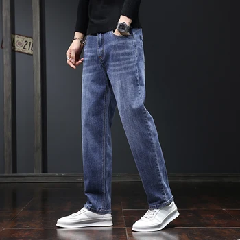 2023 Уличная одежда Прямые Джинсы высшего качества, широкие джинсовые брюки в стиле хип-хоп, Весна-осень, Свободные Винтажные Корейские модные брюки D69