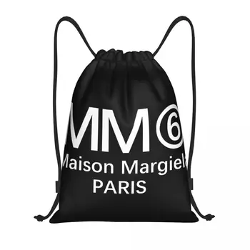 Сумка на шнурке с буквенным принтом Margielas Mm6 Для мужчин И женщин, Складная Спортивная сумка для спортзала, Рюкзаки для хранения покупок