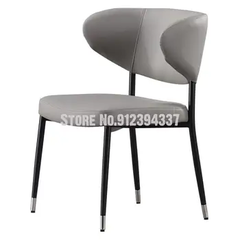 Легкий роскошный обеденный стул в скандинавском стиле, современный минималистичный домашний обеденный стул, домашняя спинка, дизайнерский повседневный туалетный столик, стул