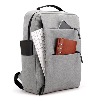 Дешевая цена с логотипом бренда, роскошная серая школьная сумка для ноутбука, маленький рюкзак для зарядки для мужчин